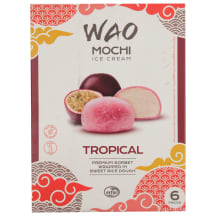 Tropinių vaisių skonio valgomieji ledai WAO MOCHI, 6 x 35 g, 216 ml / 210 g