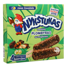 Glaistytas vanilinis plombyras su migdolais NYKŠTUKAS, 4 x 80 ml / 252 g