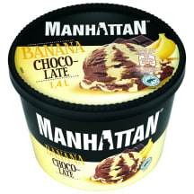 Bananiniai - šokoladiniai valgomieji ledai MANHATTAN, 1,4 l / 742 g