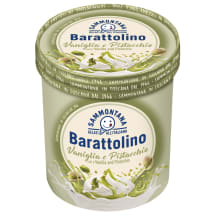 Vanilės skonio valgomieji ledai su pistacijų įdaru ir pistacijų gabaliukais SAMMONTANA BARATTOLINO, 800 ml / 500 g