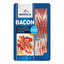 Šaltai rūkyta kiaulienos šoninė BIOVELA, a. r., 140 g