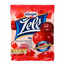 Spanguolių skono želė KLINGAI, 80 g
