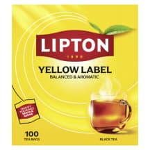 Juodoji arbata LIPTON YELLOW LABEL, 100 vnt