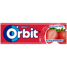 Braškių skon. kr. guma su saldikl. ORBIT, 14 g