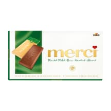Šokoladas MERCI su lazd.ir migdolų rieš., 100 g