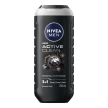 Vyr. dušo želė NIVEA MEN ACTIVE CLEAN, 250 ml