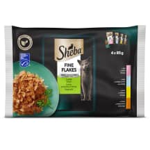 Kačių ėdalas SHEBA FINE FLAKES, 4 x 85 g