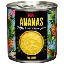 Trinti ananasai sultyse ICA, /268 g, 425 g