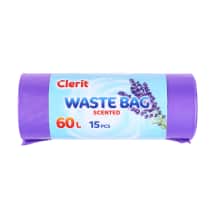 Šiukšlių maišai, arom. CLERIT, 15 vnt., 60 l