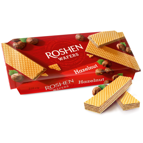 Vafliai ROSHEN WAFERS HAZELNUT, 216 g