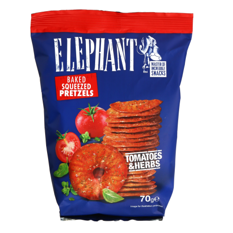 Traškūs krekeriai ELEPHANT su pom. žol. 70 g