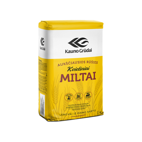 Kvietiniai miltai KAUNO GRŪDAI, 550 C, 2 kg