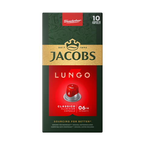 Kavos kapsulės JACOBS LUNGO CLASSICO, 10 vnt