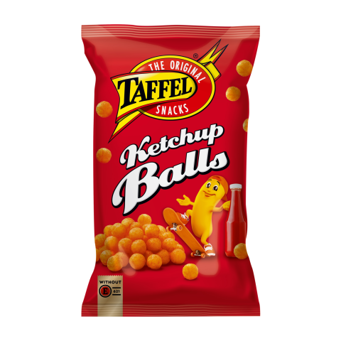 Kečupo sk.kukur.traškučiai TAFFEL BALLS, 165g