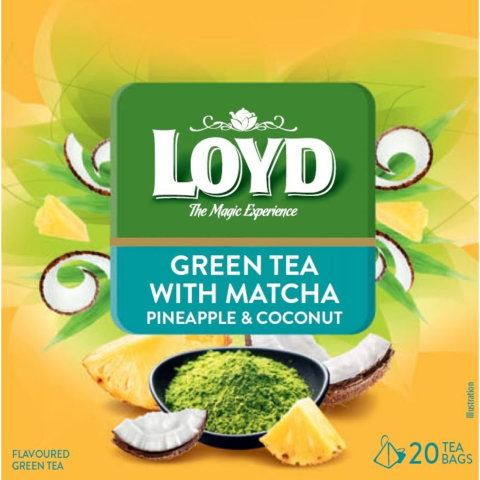 Zaļā tēja Loyd Matcha anan., kokosr. 20x1,5g