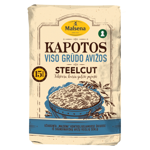 Viso grūdo kapotos avižos MALSENA, 1,2 kg