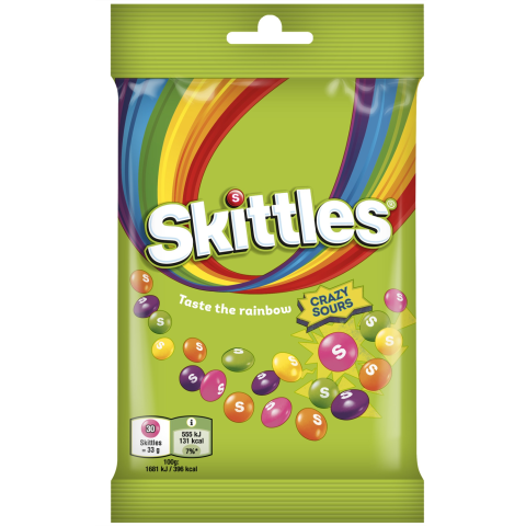 Rūgšt. vaisių sk. sald. SKITTLES  CRAZY, 95 g