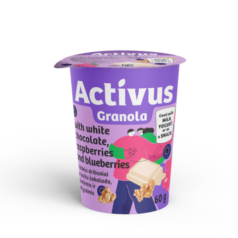 Granola ACTIVUS su balt. šok. av. mėl. 60 g