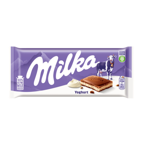 Pienin. šokoladas MILKA su jogurt. įd., 100 g