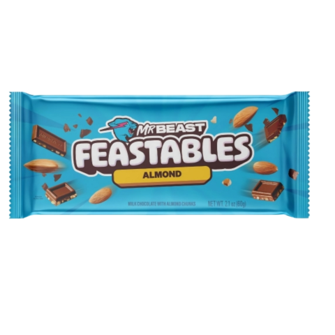 Pieninis šokoladas FEASTABLES su migd. 60 g