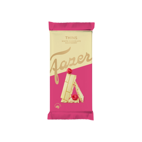 Valge šokolaad vaarikaga Karl Fazer Thins 95g