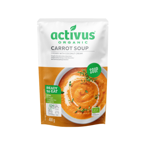 Ekologiška trinta morkų sriuba ACTIVUS, 400 g