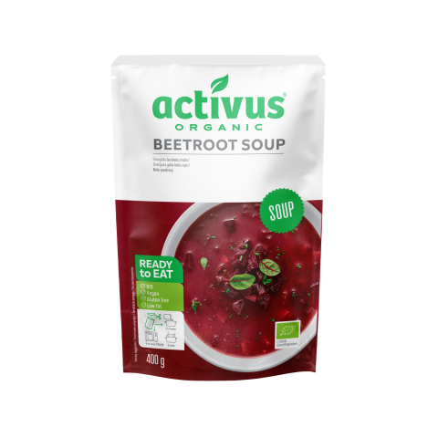 Ekologiška burokėlių sriuba ACTIVUS, 400 g