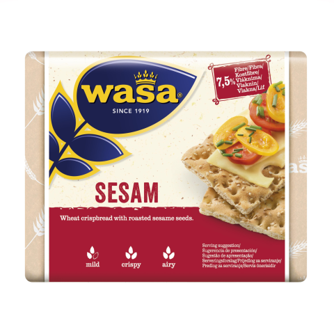 Kvietinės duonelės su sezamo sėkl. WASA ,200g