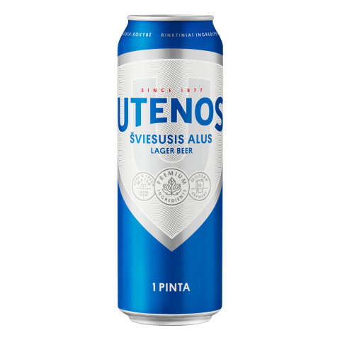 Alus UTENOS, 5 %, 0,568 l skardinėje