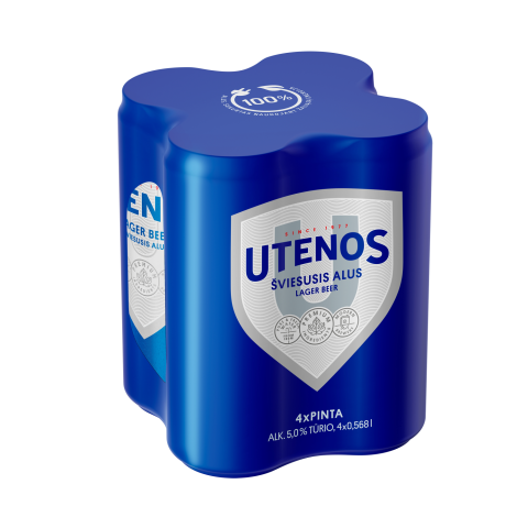 UTENOS alus, 5 %, 0,568 l x 4 vnt.