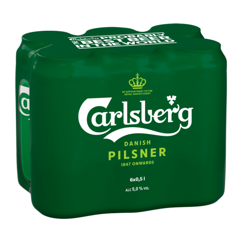 Alus CARLSBERG, 5 %, 6 x 0,5l, skarda