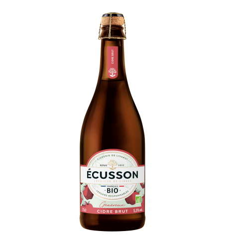 Ekol. sidras ECUSSON BRUT BIO, 5,5 %, 0,75 l