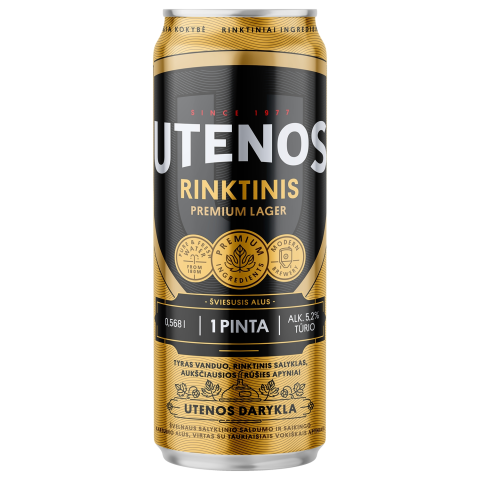 Alus UTENOS RINKTINIS, 5,2 %, 0,568 l