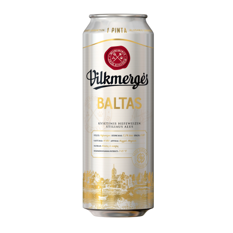 Alus VILKMERGĖS BALTAS, 5,2 %, 0,568 l