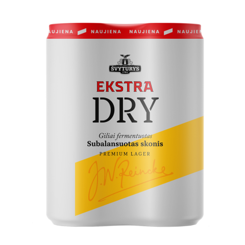 Alus ŠVYTURYS EKSTRA DRY, 5,0 %, 4 x 0,568 l