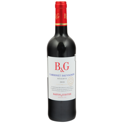 Raudon. sausas vynas B&G CABERNET, 13%, 0,75l