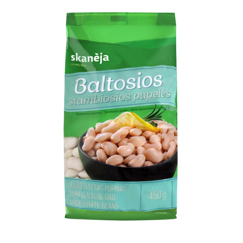 Stambios baltos pupelės SKANĖJA, 450 g