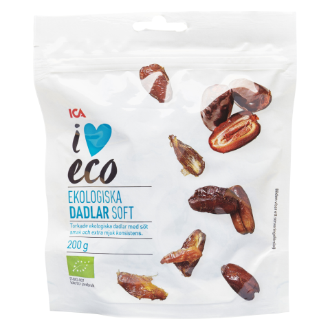 Minkštos ekologiškos datulės I LOVE ECO, 200g