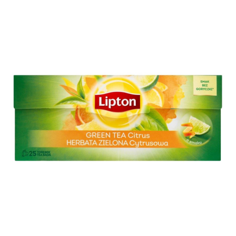 Žal. arbata LIPTON GREEN CITRUS, 25 vnt