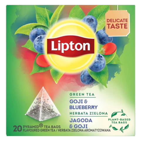 Ž. arbata LIPTON GREEN BLUEBERRY GOJI, 20 vnt
