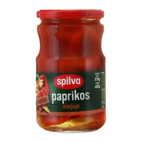 Kept. paprikos aliejuje SPILVA, 670 g / 400 g