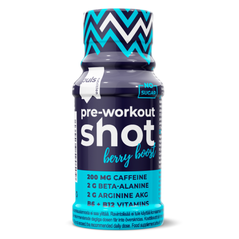 PRE-WORKOUT SHOT uogų skonio 60 ml