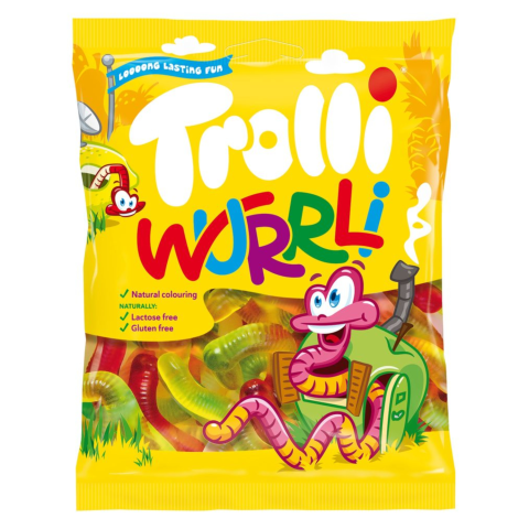 Guminukai kirminai TROLLI WURRLI, 100 g