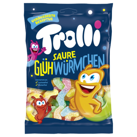 Guminukai rūgštūs kirminai TROLLI, 100 g