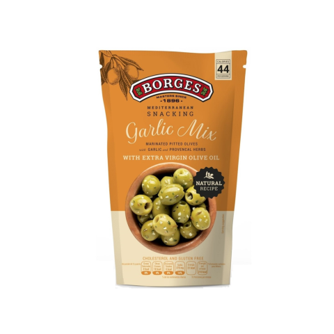 Zaļās olīvas Borges Garlic Mix 350g/150g