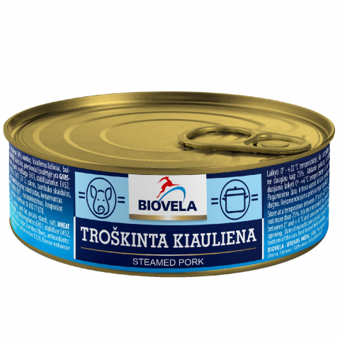 Troškinta kiauliena BIOVELA, 240 g