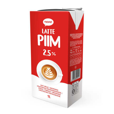 Pienas TERE LATTE, UAT, 2,5 % rieb., 1 l