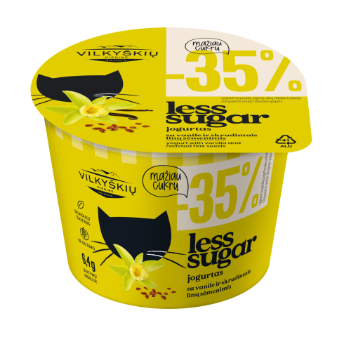 Jog.su vanil.VILKYŠKIŲ LESS SUGAR, 3,6%, 200g