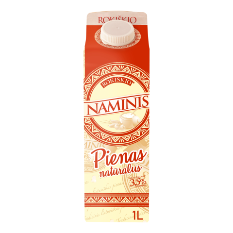 ROKIŠKIO NAMINIS pienas 3,5 %, 1 l