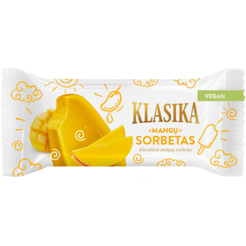 Mangų sorbetas KLASIKA, 73 g / 80 ml